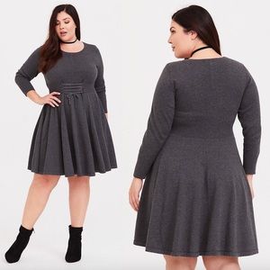 grey corset sweater dress